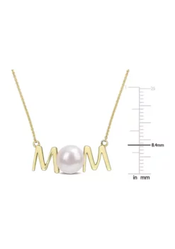 Coupon 🎁 7-7.5mm Cultured Freshwater Pearl Sentimental Mom Necklace in 10k Yellow Gold by Belk & Co. ⌛ -DealsBelk & Co. Store Belk 24160
