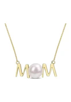 Coupon 🎁 7-7.5mm Cultured Freshwater Pearl Sentimental Mom Necklace in 10k Yellow Gold by Belk & Co. ⌛ -DealsBelk & Co. Store Belk 24161