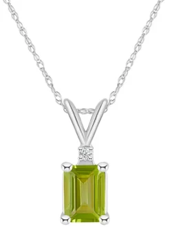 Best Pirce 🔔 14K Gold 7x5 Emerald Cut Peridot Diamond Accent Pendant by Belk & Co. 🔔 -DealsBelk & Co. Store Belk 24172
