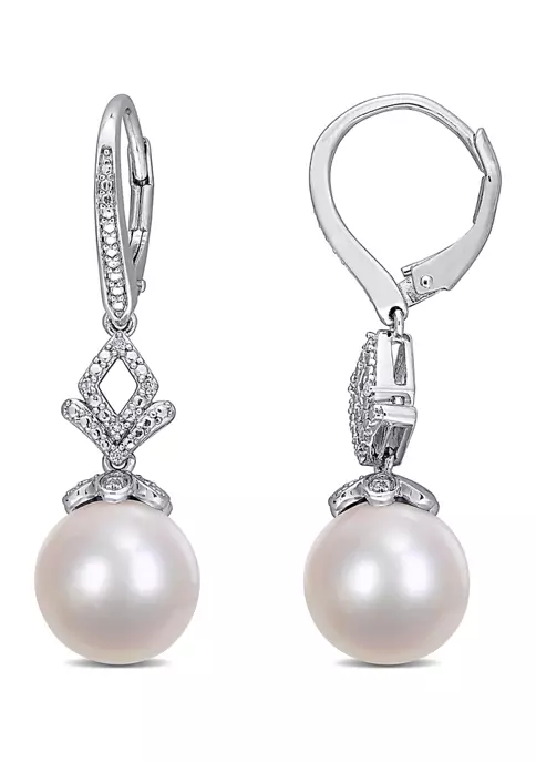 Budget โ๏ธ 11-12mm Cultured Freshwater Pearl and Diamond-Accent Drop Earrings in Sterling Silver by Belk & Co. ๐ 5 Budget โ๏ธ 11-12mm Cultured Freshwater Pearl and Diamond-Accent Drop Earrings in Sterling Silver by Belk & Co. ๐ - Image 5
