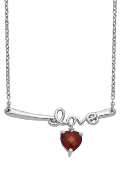 Best deal 🤩 1.3 ct. t.w. Garnet Love with 2.25 Inch Extender Necklace in Rhodium-Plated Sterling Silver by Belk & Co. ✨ -DealsBelk & Co. Store Belk 24197