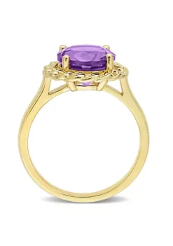 Best deal 😀 Amethyst Halo Link Ring in Yellow Plated Sterling Silver by Belk & Co. ✨ -DealsBelk & Co. Store Belk 24200
