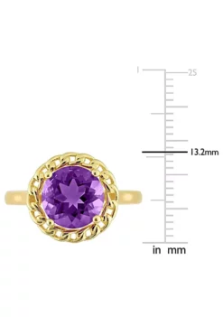 Best deal 😀 Amethyst Halo Link Ring in Yellow Plated Sterling Silver by Belk & Co. ✨ -DealsBelk & Co. Store Belk 24201