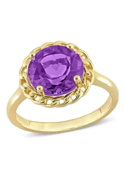 Best deal 😀 Amethyst Halo Link Ring in Yellow Plated Sterling Silver by Belk & Co. ✨ -DealsBelk & Co. Store Belk 24203