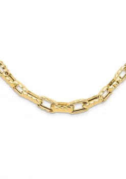 Best deal 👏 14K Yellow Gold Polished Hollow 🔨 Hammered Graduated Link Necklace by Belk & Co. 🌟