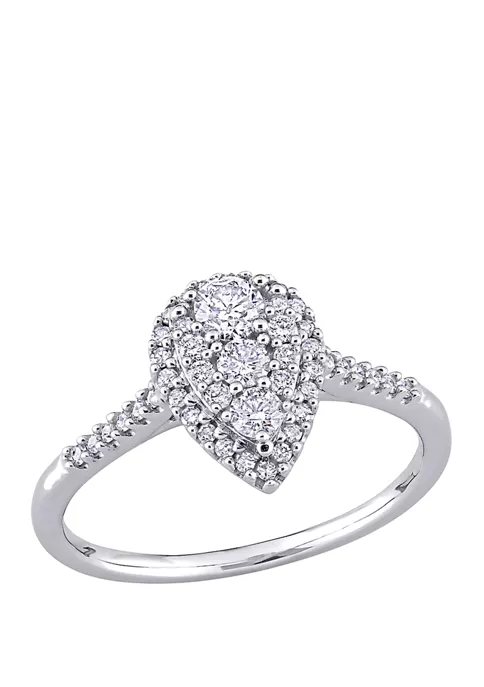 Coupon ๐ 1/2 ct. t.w. Diamond Composite Pear Shape Halo Engagement Ring in 10k White Gold by Belk & Co. ๐ 1 Coupon ๐ 1/2 ct. t.w. Diamond Composite Pear Shape Halo Engagement Ring in 10k White Gold by Belk & Co. ๐