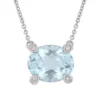 Buy ✔️ 2.1 ct. t.w. Aquamarine and 1/10 ct. t.w. Diamond Accent Station Necklace in 10K White Gold by Belk & Co. 🧨