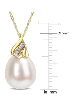 New ๐ฅ 9-10MM South Sea Cultured Pearl and Diamond Accent Swirl Necklace in 14k Yellow Gold by Belk & Co. ๐ 7 New ๐ฅ 9-10MM South Sea Cultured Pearl and Diamond Accent Swirl Necklace in 14k Yellow Gold by Belk & Co. ๐ -DealsBelk & Co. Store Belk 24226