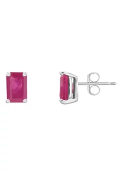New 🔥 14K Gold 6x4 Emerald Cut Ruby Earrings by Belk & Co. ❤️ -DealsBelk & Co. Store Belk 24240