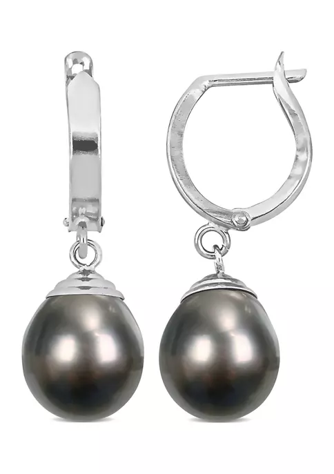 Outlet โค๏ธ 9-10mm Black Tahitian Pearl Huggie Earrings in 14k White Gold by Belk & Co. ๐ฅ 1 Outlet โค๏ธ 9-10mm Black Tahitian Pearl Huggie Earrings in 14k White Gold by Belk & Co. ๐ฅ
