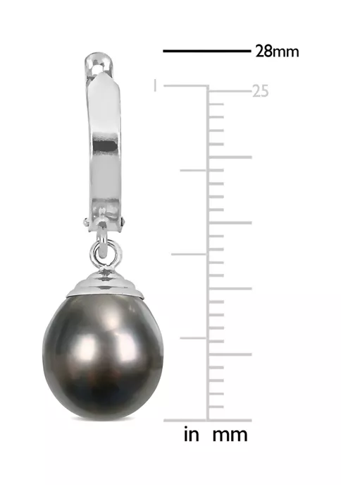 Outlet โค๏ธ 9-10mm Black Tahitian Pearl Huggie Earrings in 14k White Gold by Belk & Co. ๐ฅ 3 Outlet โค๏ธ 9-10mm Black Tahitian Pearl Huggie Earrings in 14k White Gold by Belk & Co. ๐ฅ - Image 3