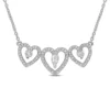 Best Pirce 🧨 1/2 ct. t.w. White Topaz and 1/5 ct. t.w. Diamond Triple Heart Necklace in Sterling Silver by Belk & Co. ✨