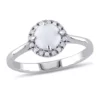 Top 10 🤩 1/10 CT TW Diamond and Opal Halo Ring in Sterling Silver by Belk & Co. 🛒