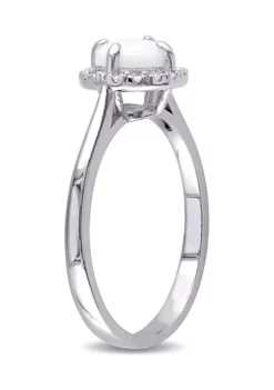 Top 10 🤩 1/10 CT TW Diamond and Opal Halo Ring in Sterling Silver by Belk & Co. 🛒 -DealsBelk & Co. Store Belk 24265