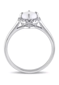 Top 10 🤩 1/10 CT TW Diamond and Opal Halo Ring in Sterling Silver by Belk & Co. 🛒 -DealsBelk & Co. Store Belk 24267
