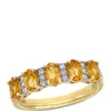 Promo 🔥 1.16 ct. t.w Citrine and 1/6 ct. t.w. Diamond Semi Eternity Ring in 14k Yellow Gold by Belk & Co. 💯