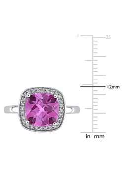 Best Sale ✨ Cushion Cut Checkerboard Pink Topaz Halo Ring with 1/10 CT TW Diamonds in 10k White Gold by Belk & Co. 🤩 9 Best Sale ✨ Cushion Cut Checkerboard Pink Topaz Halo Ring with 1/10 CT TW Diamonds in 10k White Gold by Belk & Co. 🤩 -DealsBelk & Co. Store Belk 24307