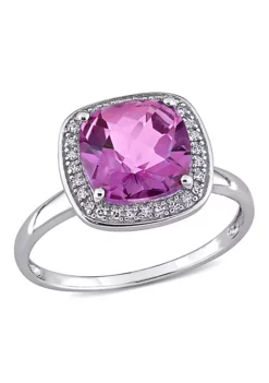Best Sale ✨ Cushion Cut Checkerboard Pink Topaz Halo Ring with 1/10 CT TW Diamonds in 10k White Gold by Belk & Co. 🤩 11 Best Sale ✨ Cushion Cut Checkerboard Pink Topaz Halo Ring with 1/10 CT TW Diamonds in 10k White Gold by Belk & Co. 🤩 -DealsBelk & Co. Store Belk 24309