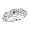 Buy 💯 1/3 ct. t.w. Sapphire and 1/10 ct. t.w. Diamond Ring in 10K White Gold by Belk & Co. 🎁