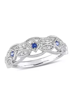 Buy 💯 1/3 ct. t.w. Sapphire and 1/10 ct. t.w. Diamond Ring in 10K White Gold by Belk & Co. 🎁 -DealsBelk & Co. Store Belk 24315