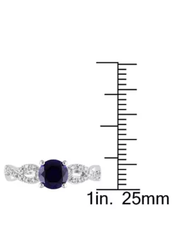 Best Sale 👍 1 ct. t.g.w. Created Blue Sapphire and 1/10 ct. t.w. Diamond Infinity Ring in 10K White Gold by Belk & Co. ⭐ -DealsBelk & Co. Store Belk 24319
