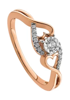 Best reviews of ✔️ 1/8 ct. t.w. Diamond Side Hearts Polished Ring in 14K Rose Gold by Belk & Co. 😉 -DealsBelk & Co. Store Belk 24327