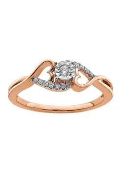 Best reviews of ✔️ 1/8 ct. t.w. Diamond Side Hearts Polished Ring in 14K Rose Gold by Belk & Co. 😉 -DealsBelk & Co. Store Belk 24328