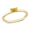 Best deal 💯 1/3 CT TGW Baguette Yellow Sapphire Solitaire Stackable Ring in 10k Yellow Gold by Belk & Co. 🔥