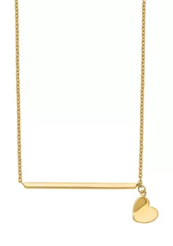 Promo 🛒 Polished Heart Necklace in 14K Yellow Gold by Belk & Co. 💯 -DealsBelk & Co. Store Belk 24348