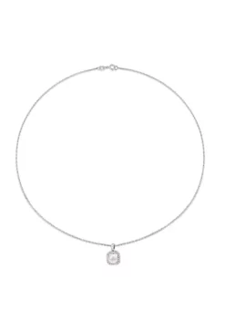 Best deal 🎁 7-7.5MM White Freshwater Cultured Pearl and 1/5 ct. t.g.w. Created White Sapphire Halo Pendant with Chain in 10K White Gold by Belk & Co. 🤩 -DealsBelk & Co. Store Belk 24352