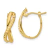 Budget 🧨 14K Yellow Gold Polished and Diamond Cut Hoop Earrings by Belk & Co. 💯
