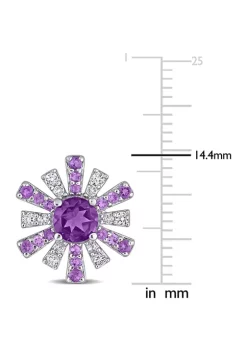 Hot Sale ❤️ 1.76 ct. t.g.w. African Amethyst and White Topaz Starburst Earrings in Sterling Silver by Belk & Co. 🤩 -DealsBelk & Co. Store Belk 24390