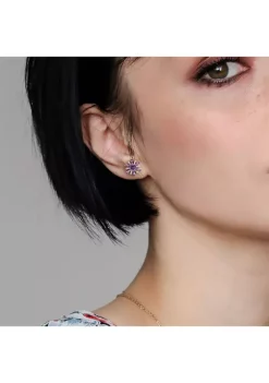 Hot Sale ❤️ 1.76 ct. t.g.w. African Amethyst and White Topaz Starburst Earrings in Sterling Silver by Belk & Co. 🤩 -DealsBelk & Co. Store Belk 24392