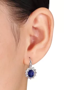 Flash Sale 👍 3-Piece Created Blue and White Sapphire 1/10 CT TW Diamond Necklace, Earrings and Ring Set in Sterling Silver by Belk & Co. ⌛ -DealsBelk & Co. Store Belk 2440