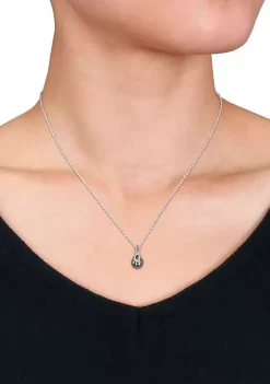 Flash Sale 🥰 8-9mm Black Tahitian Cultured Pearl and Diamond Accent Drop Pendant with Chain in Sterling Silver by Belk & Co. 😉 -DealsBelk & Co. Store Belk 24401