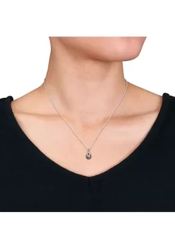 Flash Sale 🥰 8-9mm Black Tahitian Cultured Pearl and Diamond Accent Drop Pendant with Chain in Sterling Silver by Belk & Co. 😉 -DealsBelk & Co. Store Belk 24404