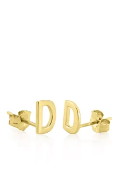 Hot Sale ๐งจ 10k Yellow Gold D Initial Earrings by Belk & Co. โ