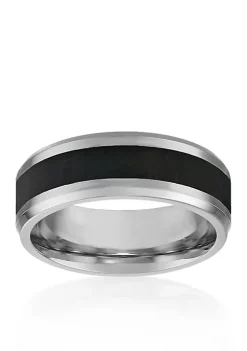 Wholesale 🔥 Men's Stainless Steel Brown Wood Ring by Belk & Co. 😀