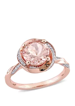 Best Pirce ๐งจ 1.75 ct. t.w. Morganite and 1/6 ct. t.w. Diamond Swirl Ring by Belk & Co. ๐