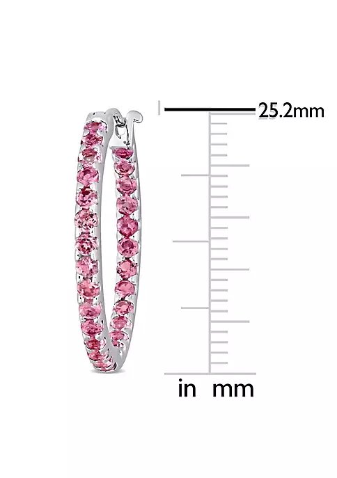 Promo ๐ 1.62 CT TGW Pink Tourmaline Inside Outside Hoop Earrings in 10k White Gold by Belk & Co. ๐ฅ 2 Promo ๐ 1.62 CT TGW Pink Tourmaline Inside Outside Hoop Earrings in 10k White Gold by Belk & Co. ๐ฅ - Image 2