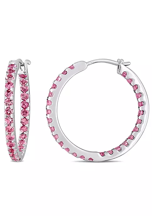 Promo ๐ 1.62 CT TGW Pink Tourmaline Inside Outside Hoop Earrings in 10k White Gold by Belk & Co. ๐ฅ 4 Promo ๐ 1.62 CT TGW Pink Tourmaline Inside Outside Hoop Earrings in 10k White Gold by Belk & Co. ๐ฅ - Image 4