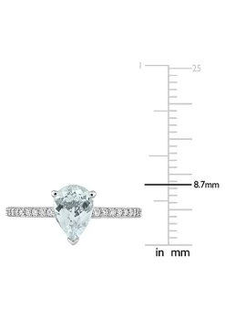 Promo 😍 Pear Shape Aquamarine and 1/7 CT TW Diamond Ring in 14k White Gold by Belk & Co. 😀 -DealsBelk & Co. Store Belk 24445