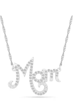 Budget ✔️ 1/6 ct. t.w. Diamond Mom Necklace in Sterling Silver by Belk & Co. 👍
