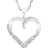 Coupon 👍 1/8 ct. t.w. Sterling Silver Heart Pendant Necklace by Belk & Co. 😍