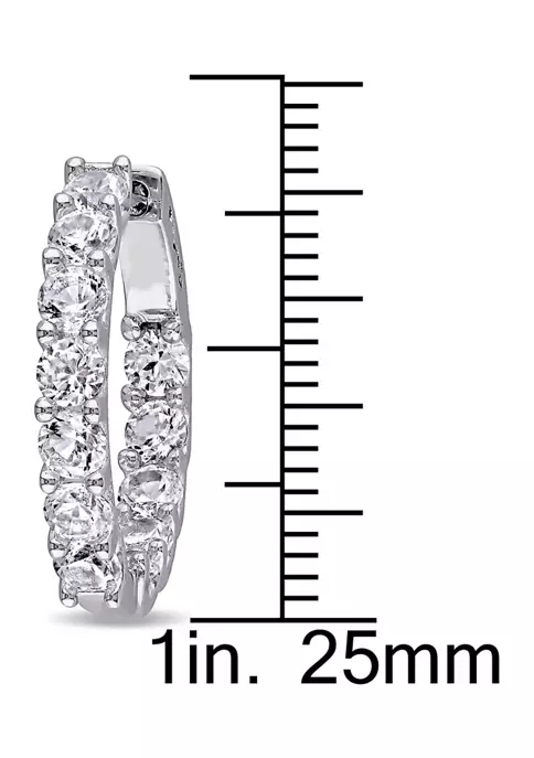 Buy ๐ Lab Created 4.1 CT TGW Created White Sapphire Inside Outside Hoop Earrings in Sterling Silver by Belk & Co. โญ 2 Buy ๐ Lab Created 4.1 CT TGW Created White Sapphire Inside Outside Hoop Earrings in Sterling Silver by Belk & Co. โญ - Image 2
