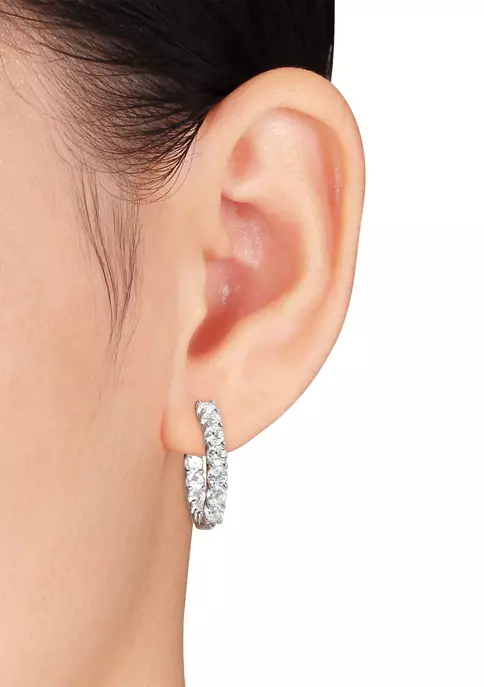 Buy ๐ Lab Created 4.1 CT TGW Created White Sapphire Inside Outside Hoop Earrings in Sterling Silver by Belk & Co. โญ 3 Buy ๐ Lab Created 4.1 CT TGW Created White Sapphire Inside Outside Hoop Earrings in Sterling Silver by Belk & Co. โญ - Image 3