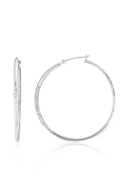 Coupon 🔔 Hoop Earrings in 14K White Gold by Belk & Co. ✨ -DealsBelk & Co. Store Belk 2449