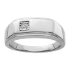 Cheapest 🎉 Mne's 1/10 ct. t.w. Diamond Polished Ring in Rhodium Plated Sterling Silver by Belk & Co. 🎉