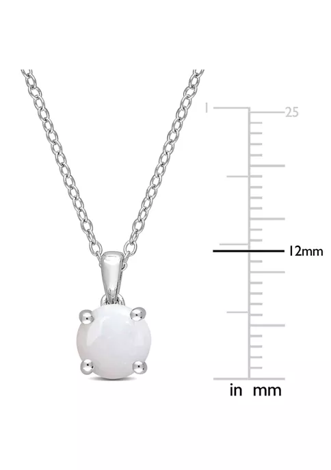 Discount 🥰 4/5 CT TGW Opal Solitaire Pendant with Chain in Sterling Silver by Belk & Co. 🛒 2 Discount 🥰 4/5 CT TGW Opal Solitaire Pendant with Chain in Sterling Silver by Belk & Co. 🛒 - Image 2