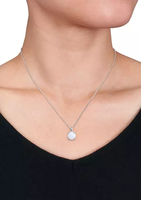 Discount 🥰 4/5 CT TGW Opal Solitaire Pendant with Chain in Sterling Silver by Belk & Co. 🛒 3 Discount 🥰 4/5 CT TGW Opal Solitaire Pendant with Chain in Sterling Silver by Belk & Co. 🛒 - Image 3